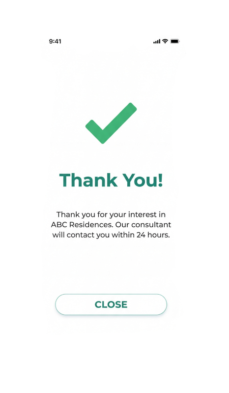 A new property lead arriving in the SalesCandy mobile app.