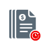 A stack of invoices flagged with an alert, for e-Invoice and SST work still done by hand.