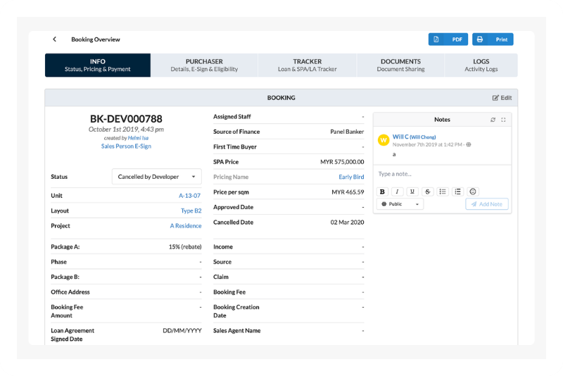 An MHub unit locked across devices the moment a buyer's details are captured.
